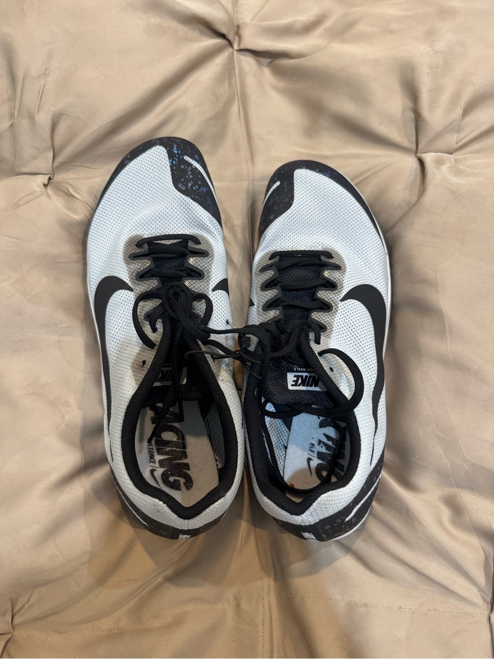 Nike Men’s White and Black Running Spikes